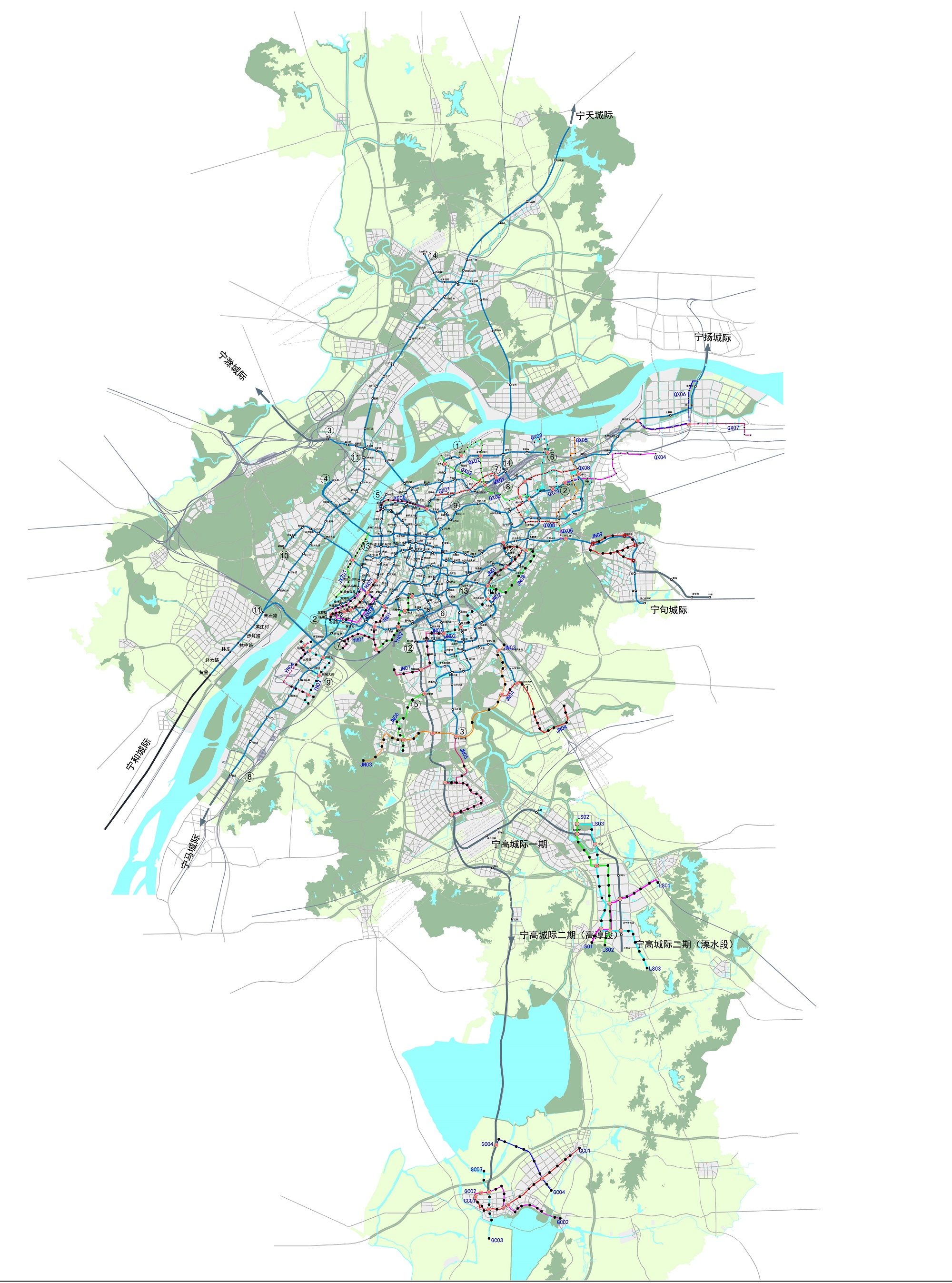 南京市有軌電車線網規劃(2016~2030)